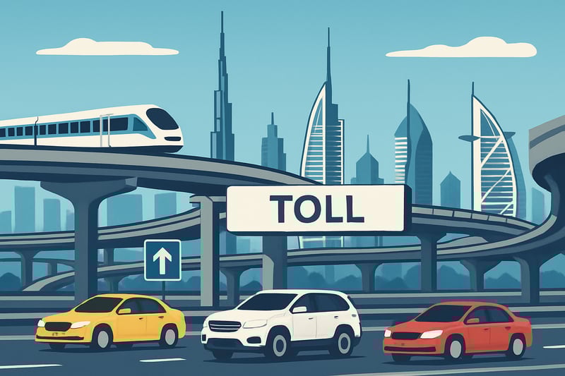 Dubai toll road network and modern transportation infrastructure Dubai toll road network and modern transportation infrastructure